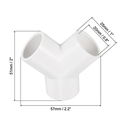 PATIKIL 20mm PVC Pipe Fittings, 1 Pack 3 Way Y Shape Water Tubing Joint Connectors Adapters Union for Garden Irrigation Home Aquarium - size: 20mm