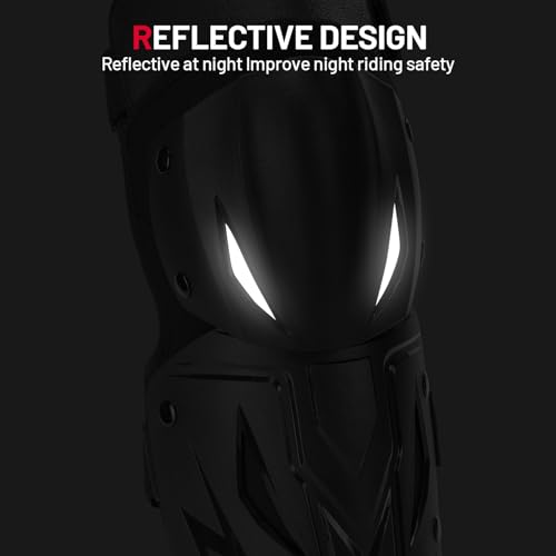 Tanden Motorcycle Knee Pads for Men Knee and Shin Guards, Motorcycle Leg Protection Armor Motocross Knee Guards Dirt Bike Pads Adjustable Crashproof Adult Protective Gear - size: 4Pcs