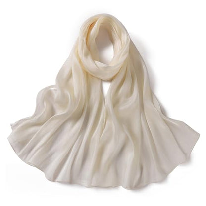 Premium Hijab Head Scarf for Women Lightweight Shimmer Hijab Head Wrap Scarves Crepe Satin Scarf Shawl Wrap - color: Beige