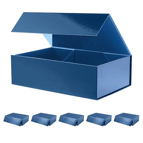 Large Navy Blue Gift Boxes with Magnetic Lids for Present, 6 Pack - color: Navy Blue, size: 1 Count (pack of 6)