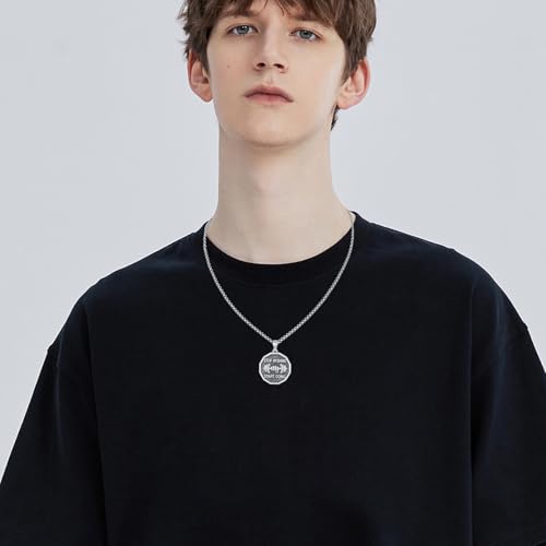 Coexist Necklace 925 Sterling Silver Yin Yang/Star of David Pendant World Religions Harmony Necklace Religion Jewelry Gift for Men - style: Dumbbell