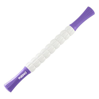 Muscle Roller Massage Roller Stick- Deep Tissue Fascia Blaster for Myofascial Pain Relief, Lymphatic Drainage & Body Sculpting, Handheld Physical Therapy & Recovery Tool (Purple White) - color: Purple White