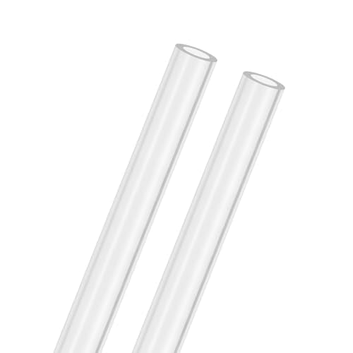 M METERXITY 2-Pack Clear Rigid Acrylic Pipe, 7mm[0.28"] ID x 11mm[0.43"] OD Plastic Round Tube for Water Cooling System/Lamps/Fountains/Aquariums/Display Stand, Acrylic Tubing [305mm/12IN] - size: 7mm ID x 11mm OD