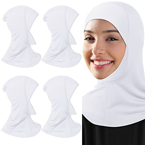 Geyoga 4 Pieces Modal Hijab Cap - color: White
