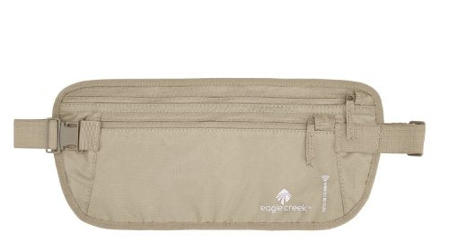 RFID International Travel Money Belt - Radio Frequency Protected Travel Bag with Adjustable Waistband, One Size, Tan - color: Tan