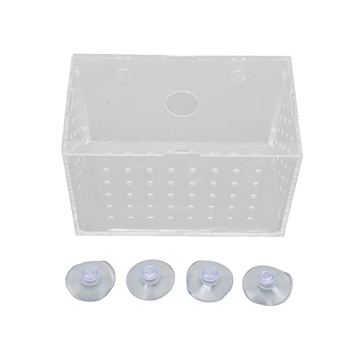 Fish Breeder Box, Aquarium Fish Breeding Box, High Transparency Acrylic Hatchery Incubator Tank with Suction Cups, Isolation Breeding Box for Baby Fishes Shrimp Clownfish, Easy to (14 * 8 * 9CM) - size: 14*8*9CM