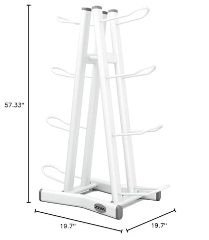 ZIVA Performance 8-Tier Functional Accessories Storage Tree Rack - Steel Tubing, Non-Marking Feet Supports Eight Wall Balls, Medicine Balls, Power Core Sandbags (H:147cm, W:50.5cm, L:84.5cm, Wt:24kg)