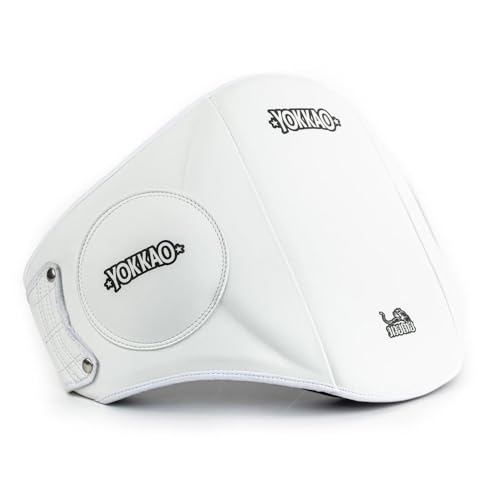 YOKKAO Belly Pad - Leather | Heavy-Duty Padding | Produced at Factory, Thailand | Muay Thai | 5 Colors - color: White