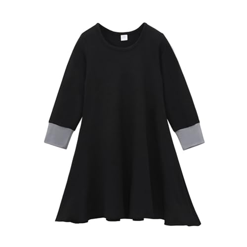 Muslim Dress for Girl Abaya Kaftan Kids Islamic Prayer Clothes Long Sleeve Dress Dubai 2026 Ramadan Hijab Sets - color: Black, size: 3-4T