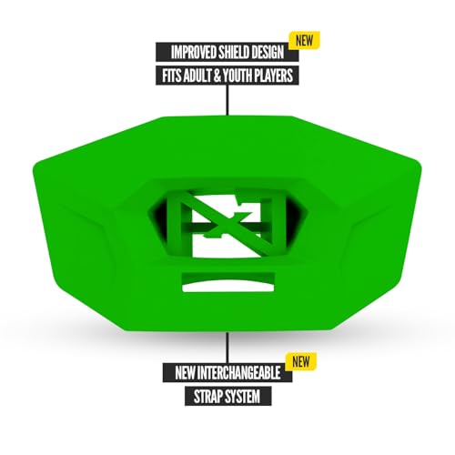 Nxtrnd One Pro Football Mouth Guard, Interchangeable Strap, Fits Adult & Youth (Green) - color: Green Pro