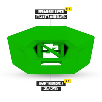 Nxtrnd One Pro Football Mouth Guard, Interchangeable Strap, Fits Adult & Youth (Green) - color: Green Pro