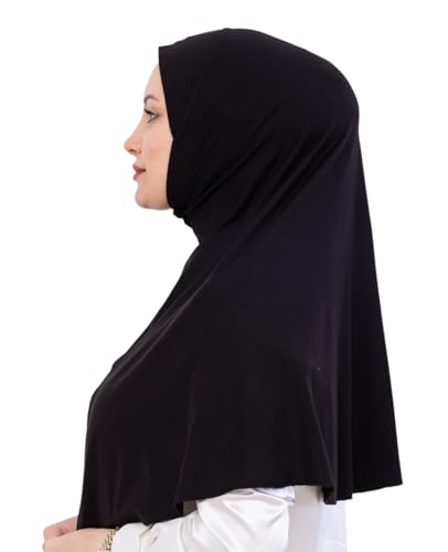Prien Ready Hijab For Women, One Piece Muslim Instant Turban, Easy To Wear Long Head Scarf, Turkish Islamic Clothes For Abaya - color: Black