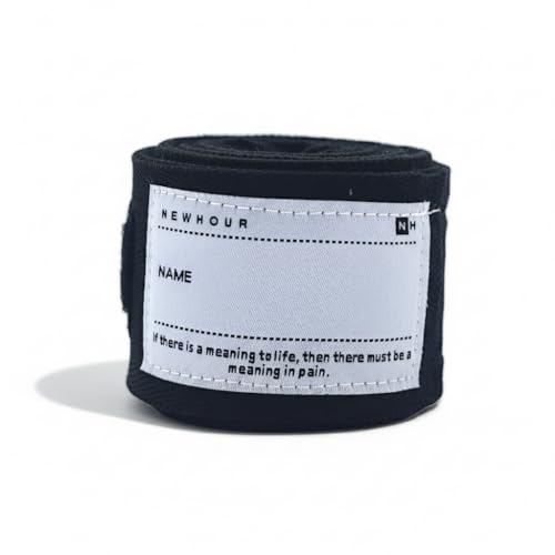 Boxing Hand Wraps – 4.5m / 180” Semi-Elastic Cotton-Nylon (Latex-Free), Extra-Wide Strap & Name Tag – Machine-Washable, Pair