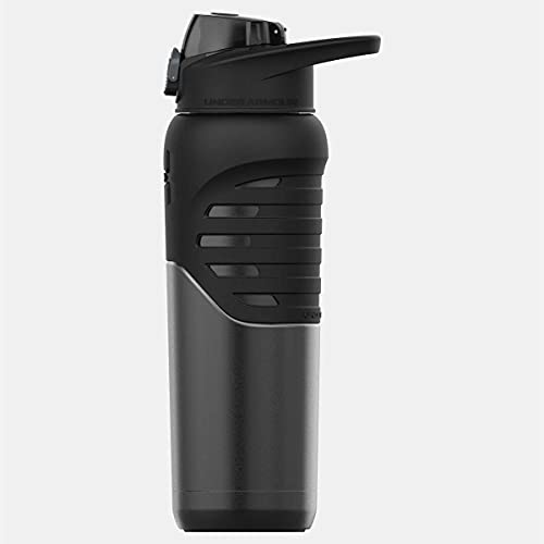 Under Armour 24Oz Stainless Steel Water Bottle, Insulated, Carabiner Easy Carry Hook, Leak Proof, Kids & Adults, All Sports, Gym - color: Smoke