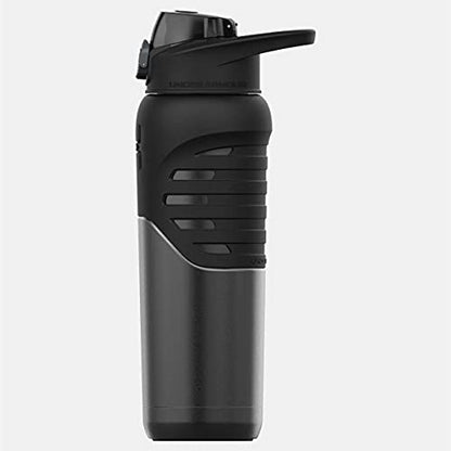 Under Armour 24Oz Stainless Steel Water Bottle, Insulated, Carabiner Easy Carry Hook, Leak Proof, Kids & Adults, All Sports, Gym - color: Smoke