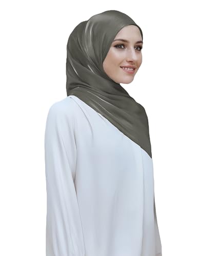 Lina & Lily Sheen Shimmer Women's Crepe Scarf Shawl Wrap Head Hijab Lightweight - color: Dark Gray