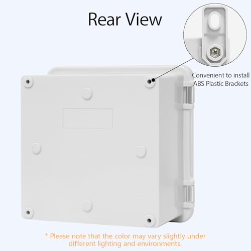ABS Plastic Dustproof Waterproof IP65 Junction Box Hinged Shell Universal Electrical Project Enclosure Gray, with PC Transparent Clear Cover 5.9 x 5.9 x 3.5inch(150 x150 x90mm), 2 Pack - size: 5.9" x 5.9"x 3.5" (2pc)