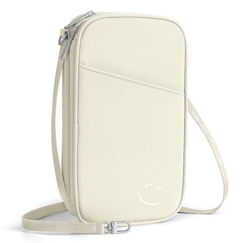 Travelkin Passport Holder For Travel Family, RFID Blocking Passport Wallet - color: Beige