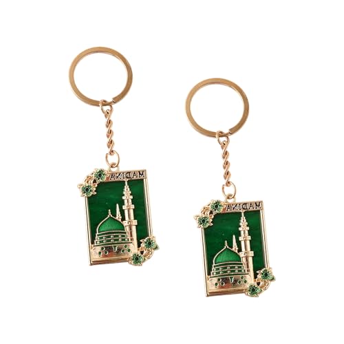 Pack of 2 Zincs Alloy Islamics Art Inspired Keychains Middle Eastern Moons Festival Cultural for Ramadans Eid