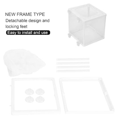 Aquarium Breeder Box with Suction Cups Partition Design Detachable Isolation Hatchery for Fish Fry Tank Breeding Plastic Mesh (S) - size: S