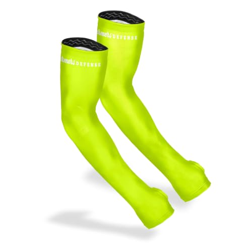 FARMER'S DEFENSE Gardening Arm Sleeves|UV Cooling Protective Sleeve Women & Men|Anti-Scratch Cover Sun UPF Outdoor Protection - Yellow - XS - color: High Visibility Yellow, size: X-Small