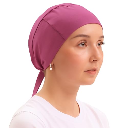 FabNest Women Hijab Undercap Islamic Muslim Under Scarf Hats Bonnet with Tie Back Non-Slip Breathable and Snug-Fit - color: Dusty Rose (1 Pcs)