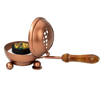 Handmade Coppertone Iron Incense PAN – 3.15 Inches Diameter, Copper Finish Burner for Charcoal & Resin Incense, Artisan Craftsmanship from India - color: Copper - Medium