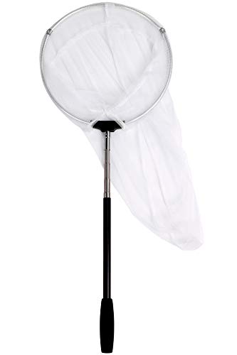 RESTCLOUD Insect and Butterfly Net with 12" Ring, 24" Net Depth, Handle Extends to 59 Inches - size: 10" Ring, 48" Handle
