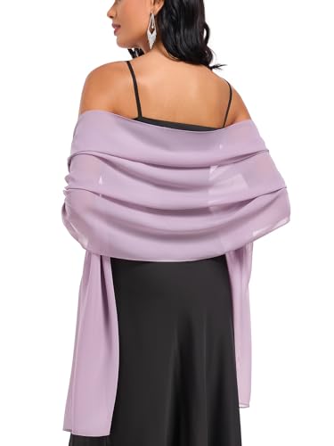 Shawls and Wraps Soft Chiffon Scarve Scarf For Evening Party Dresses Wedding Stole - color: Violet
