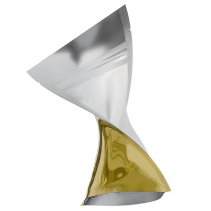 Mylar Style Barrier Bags – Zipper w/Heat Seal – 100 Bags (Gloss Gold/Clear, 1/8 Ounce - 3.62?x5?x1.5?) - color: Gloss Gold / Clear, size: 3.62x5x1.5 Inch (Pack of 100)