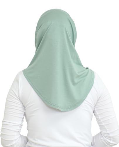 Prien Sport Instant Hijab For Women, Muslim Cotton Turban, Soft Head Scarf, Ready To Wear Hijabs Prayer Clothes, Islamic Wear - color: Light Green