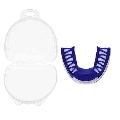 Boxing Teeth Protector with Case, Blue, Shock-Absorbent Sports Mouth Guard for Boxing, Football, Taekwondo, Rugby, Portable Teeth Protective Tool for Youth and Adults