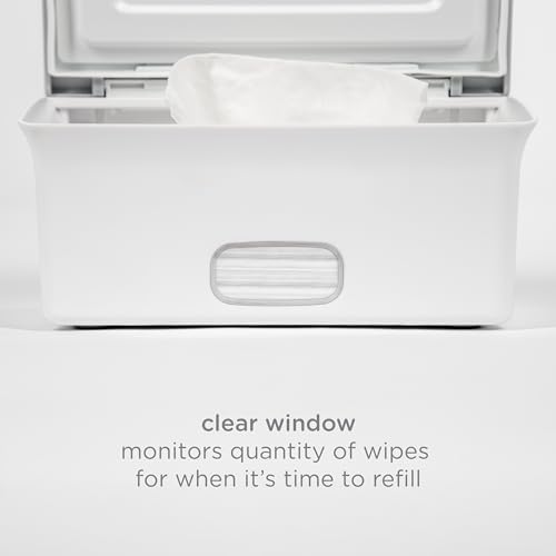 Ubbi Baby Wipes Dispenser, Baby Wipes Case, Baby Wipes Holder With Weighted Plate, Keeps Wipes Fresh And Non-Slip Rubber Feet, Gray | Rubber Seal Keeps Wipes Fresh, Non-Skid Feet, Holds Standard Pack of Wipes, Baby Changing Station Essential - color: Gray