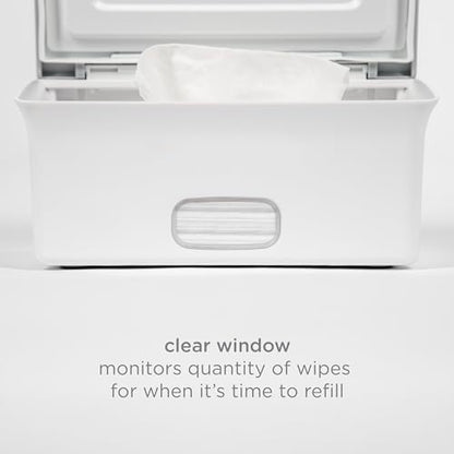 Ubbi Baby Wipes Dispenser | Baby Wipes Case | Baby Wipes Holder with Weighted Plate, Keeps Wipes Fresh and Non-Slip Rubber Feet, White - color: White Wipes Dispenser, size: 1 Count (Pack of 1)
