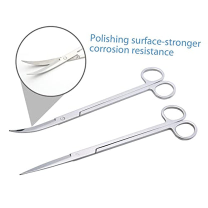 COLLBATH Stainless Steel Tweezer Scissors for Aquarium Aquascaping Kit Plant Care Tools Set