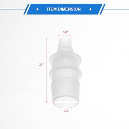 4pcs Plastic Hose Barb Fitting 3/4" to 3/8" Barbed Splicer Mender Joint Adapter Aquarium Clear - size: 3/4"-3/8"