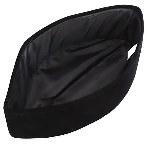 Mens Muslim Hat 59cm Breathable Skull Cap Black Southeast Asian Malay Islamic Worship Soft Golden Velvet Hat Male Head Cap Muslim Kufi for Men Adult