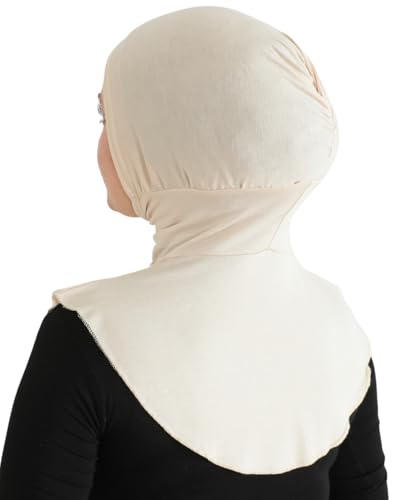 Prien Sport Hijab For Women, Muslim Head Scarf, Flexible Turban Girls, Chic Islamic Wear For Gym, Neck Collar Bonnet Viscose - color: Beige