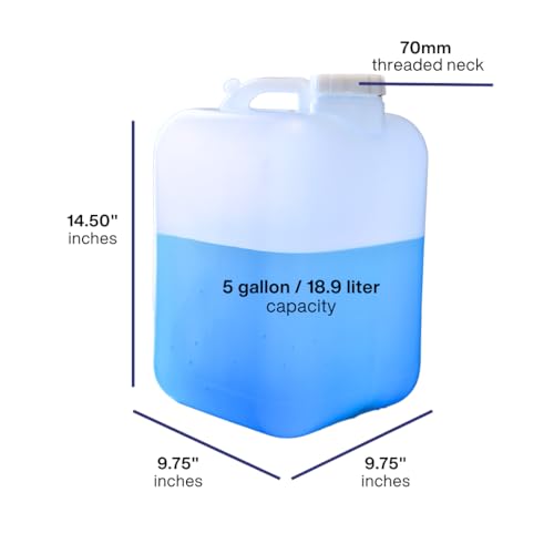 FastRack 5 Gallon Hedpak with Cap | BPA-free, Food-Grade, and Leak-Proof | White Water Container | Ideal for brewing, fermentation, or storage - size: 640 Ounces