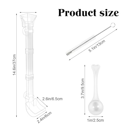 Rainmae Aquarium Feeding Dish Set, Transparent Aquarium Feeder Tube Kit, Fish Tank Feeding Supplies with Cleaning Brush and Food Scattering Prevention