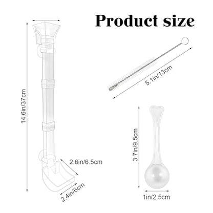 Rainmae Aquarium Feeding Dish Set, Transparent Aquarium Feeder Tube Kit, Fish Tank Feeding Supplies with Cleaning Brush and Food Scattering Prevention