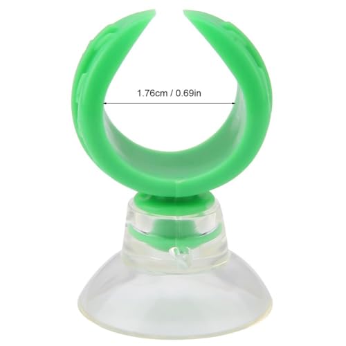 4 Pcs Green Aquarium Airline Tube Holders – Leaf Design Suction Cup Clips for 18-24mm Tubing, Adjustable Fish Tank Air Tube Clamps(L: 1.76cm) - size: L: 1.76cm