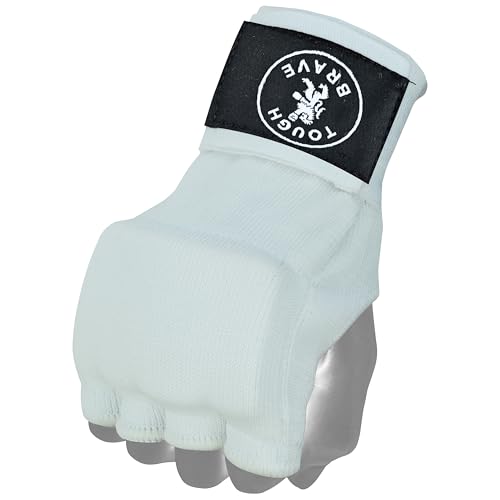 Boxing Gel Hand Wraps Quick Wraps – Padded Inner Gloves for Boxing, Muay Thai, Kickboxing & MMA Training - color: White, size: Large