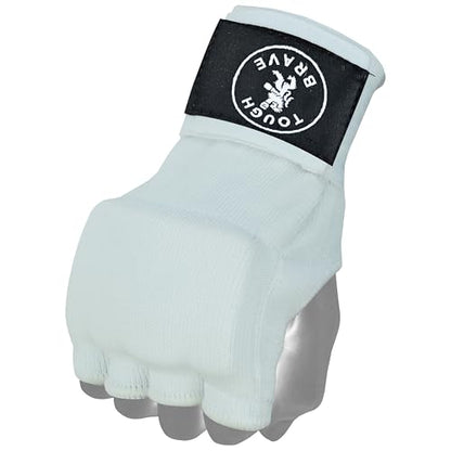 Boxing Gel Hand Wraps Quick Wraps – Padded Inner Gloves for Boxing, Muay Thai, Kickboxing & MMA Training - color: White, size: Large