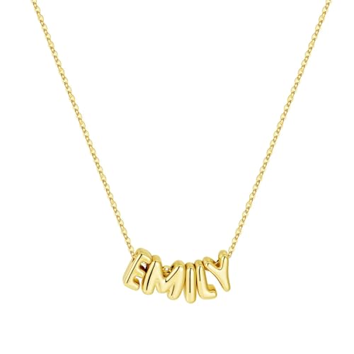 M MOOHAM Mothers Day Gifts - Custom Name Necklace 14K Gold Plated Necklace Personalized Monogram Pendant Name Necklaces for Women Trendy Jewelry Gifts for Women Mom Her Birthday Gifts - style: Emily