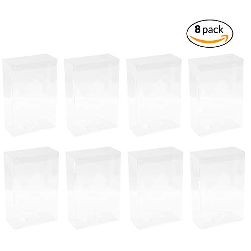 Hammont Clear PET Plastic Storage Boxes - Transparent Gift Boxes, Empty Containers Packing Box for Party Favors Ideal for Cookies, Ornament, Gifts, Wedding, Birthday and Parties - 7.5"x5"x2.5" (8 Pack) - size: 7.5"x5"x2.5"