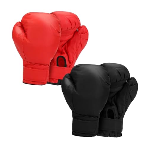 Colaxi 2 Pair Boxing Gloves PU Leather Hand Guard Punch Mitts Punching Gloves Sparring Gloves for Workout Sanda Grappling MMA Karate - size: Adults