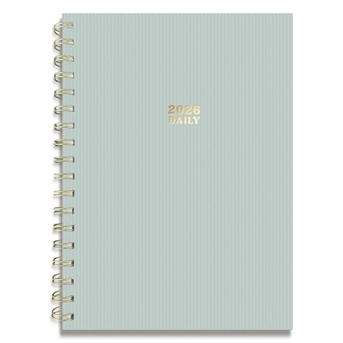 Sweetzer & Orange 2026 Planner – 6" x 8.25" Dated Daily, Weekly & Monthly Calendar Planner – January to December 2026 – Eucalyptus Design with Motivational Stickers, Gold Spiral & Sturdy Paper - color: Eucalyptus