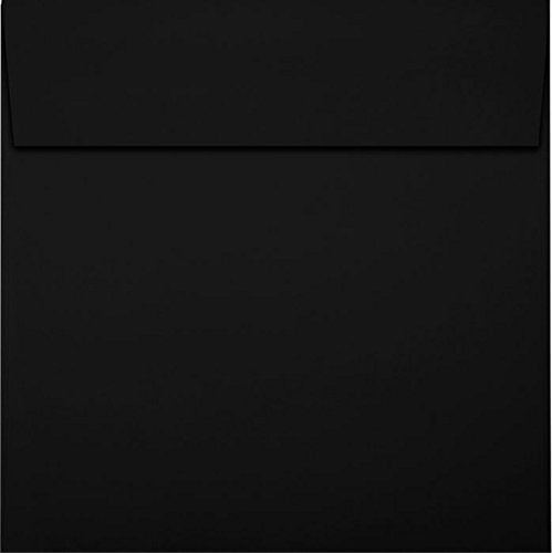 LUXPaper Square Invitation Envelopes | Peel & Press | 5" x 5" | Midnight Black | 80lb. Text | 50 Qty - color: Black, size: 5 x 5 inches
