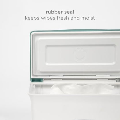 Ubbi Baby Wipes Dispenser with Weighted Plate, Open Water | Rubber Seal Keeps Wipes Fresh, Non-Skid Feet, Holds Standard Pack of Wipes, Baby Changing Station Essential - color: Open Water Wipes Dispenser, size: 1 Count (Pack of 1)